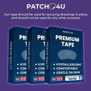 3 Packs of PATCH4U Skin Tape (60 Pack) 180 Total pieces of Classic Premium Tape
